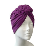 Violet/purple colour braided rosette turban