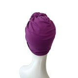 purple braided knot turban