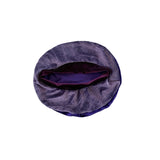 Purple bean bag chair on a white background