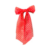 Lightweight long tail red heart ribbon hair bow
