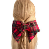 Winter retro red tartan hair bow clip for women ireland