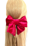 Luxury red velvet hair bow barrette clip 