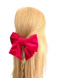 Luxury red velvet hair bow barrette clip 