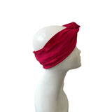 Red Elegant Velvet Twisted Turban Headband Women Head Wrap