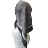 Black and White Square Satin Scarf 70cm