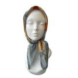 Pastel Floral Silk Feeling Square Satin Scarf 70cm