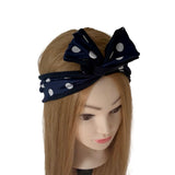 Navy Polka Dot Wired Headband