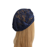 navy lace beret
