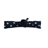 Navy Polka Dot Wired Headband