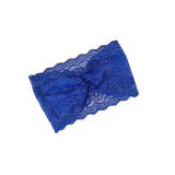 Blue lace headband on a white background