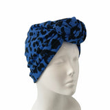 royal blue leopard turban