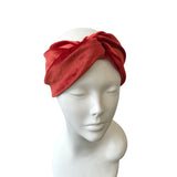 Burnt Orange Velvet Twisted Turban Headband 