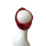 Burnt Orange Velvet Twisted Turban Headband 