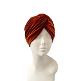rust velvet twist turban