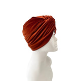 rust velvet twist turban