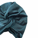 Blue textured headscarf on a white background