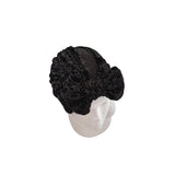 Black floral headband on a white background