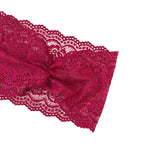 Red lace headband on a white background