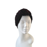 dark red black turban 