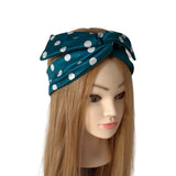 Teal Polka Dot Wired Headband