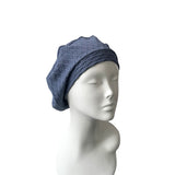 denim blue beret hat
