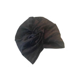 Black velvet turban on a white background