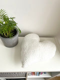 White Boucle Teddy Heart and Sphere Shaped Cushions