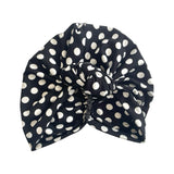 Black Dotted Stretchy Soft Jersey Turban