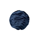 Blue satin hair turban on a white background