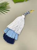 Ombre Blue Tiered Tassel Keychain for Beach Bag
