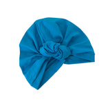 Blue headscarf with a bow on a white background