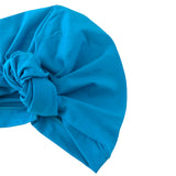 Blue headscarf with a knot on a white background