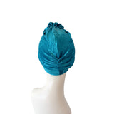 turquoise velvet hat
