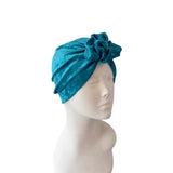 turquoise velvet hat