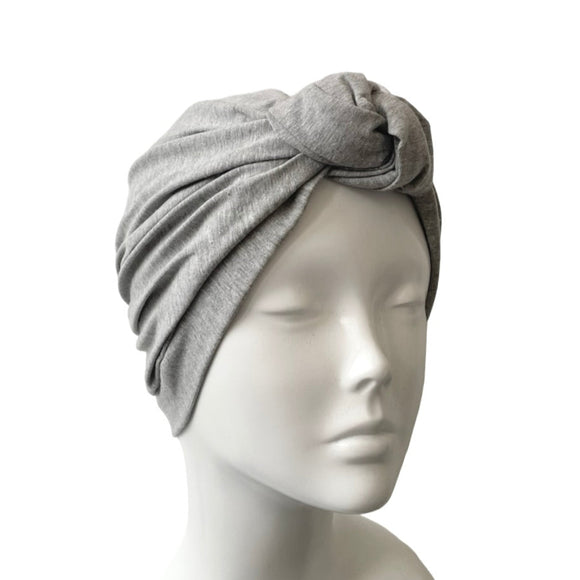 Light Grey Pre-tied Knot Head Wrap