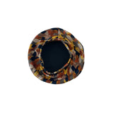 Multicolored round mirror with a pattern on a white background