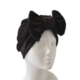 black velvet bow turban