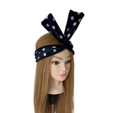 Navy Polka Dot Wired Headband
