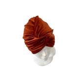 rust velvet twist turban