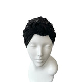 Black Lace Front Knot Summer Turban