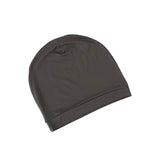 Dark gray beanie hat on a white background