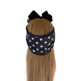 Navy Polka Dot Wired Headband