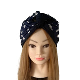 Navy Polka Dot Wired Headband