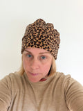 leopard fleece hat