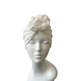 White Women's Fashion Turban Style Hat