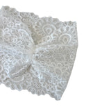 White lace fabric on a white background
