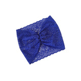 Blue lace bow on a white background