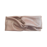 Thick Pale Pink Silver Metallic Turban Twist Headband
