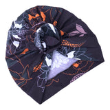 Floral print turban hat for women