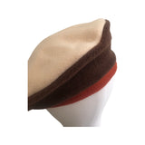 Brown and Beige Vintage Style Fashion Fleece Beret